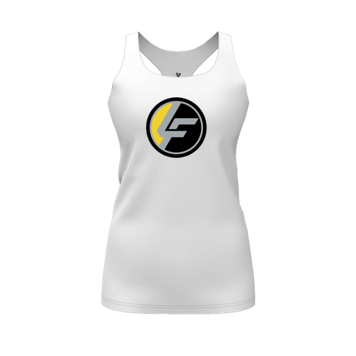 [CUS-DFW-RCBK-PER-WHT-FYS-LOGO1] Racerback Tank Top (Female Youth S, White, Logo 1)