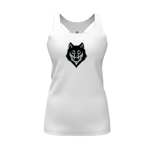 [CUS-DFW-RCBK-PER-WHT-FYS-LOGO2] Racerback Tank Top (Female Youth S, White, Logo 2)