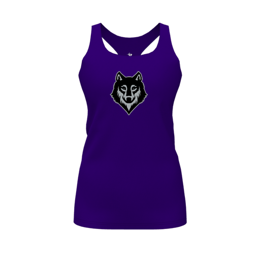 [FT0TRBPP-FYS-LOGO2] Decker Racerback Tank Top (Female Youth S, Purple, Logo 2)