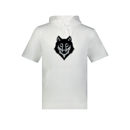 [6871.005.S-LOGO2] Men's Dri Fit Short Sleeve Hoodie (Adult S, White, Logo 2)