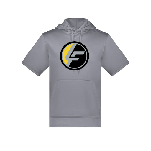 [6871.059.S-LOGO1] Men's Dri Fit Short Sleeve Hoodie (Adult S, Gray, Logo 1)