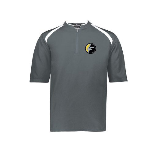[229681-YS-GRY-LOGO1] Youth Dugout Short Sleeve Pullover (Youth S, Gray, Logo 1)