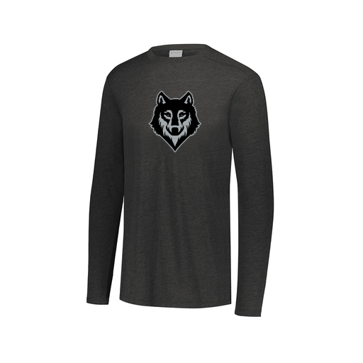 [FTLCUBBK-AXS-LOGO2] Decker Men's Tri-Blend T-Shirt - Long Sleeve (Adult XS, Black, Logo 2)