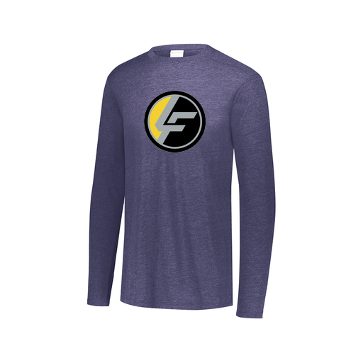 [FTLCUBNV-AXS-LOGO1] Decker Men's Tri-Blend T-Shirt - Long Sleeve (Adult XS, Navy, Logo 1)