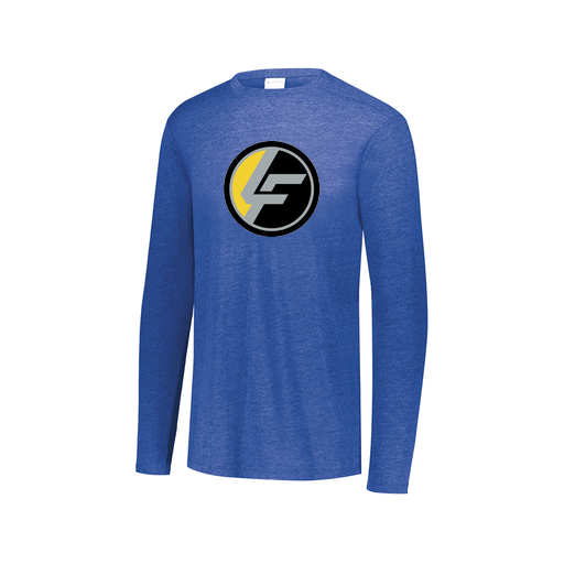 [FTLCUBRY-AXS-LOGO1] Decker Men's Tri-Blend T-Shirt - Long Sleeve (Adult XS, Royal, Logo 1)