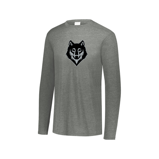 [FTLCUBGY-AXS-LOGO2] Decker Men's Tri-Blend T-Shirt - Long Sleeve (Adult XS, Gray, Logo 2)