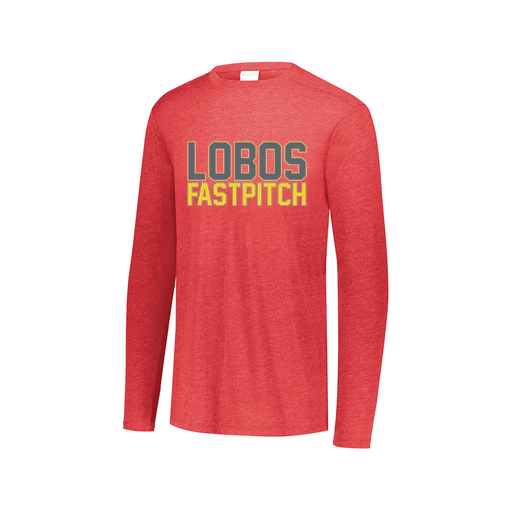[FTLCUBRD-AXS-LOGO3] Decker Men's Tri-Blend T-Shirt - Long Sleeve (Adult XS, Red, Logo 3)