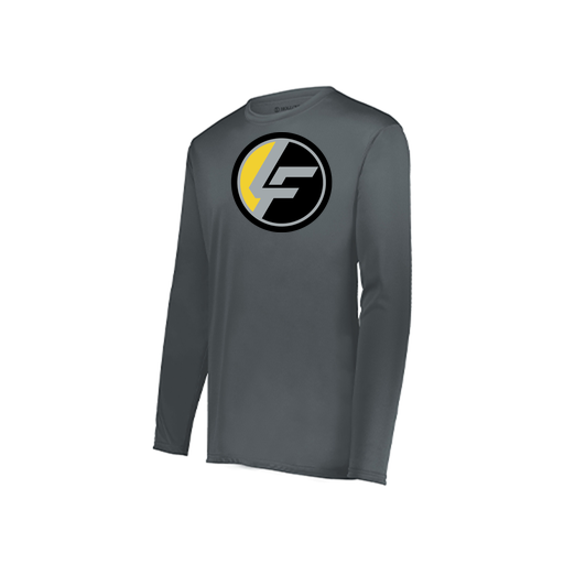 [222823.059.S-LOGO1] Youth LS Smooth Sport Shirt (Youth S, Gray, Logo 1)