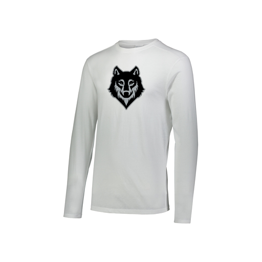[3076.005.S-LOGO2] Youth LS Ultra-blend T-Shirt (Youth S, White, Logo 2)