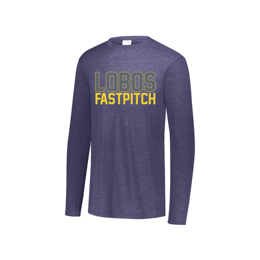 [FTLCUBNV-YS-LOGO3] Decker Youth Tri-Blend T-Shirt - Long Sleeve (Youth S, Navy, Logo 3)