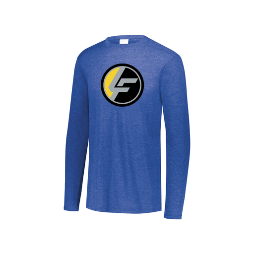 [FTLCUBRY-YS-LOGO1] Decker Youth Tri-Blend T-Shirt - Long Sleeve (Youth S, Royal, Logo 1)