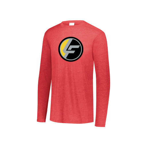 [FTLCUBRD-YS-LOGO1] Decker Youth Tri-Blend T-Shirt - Long Sleeve (Youth S, Red, Logo 1)