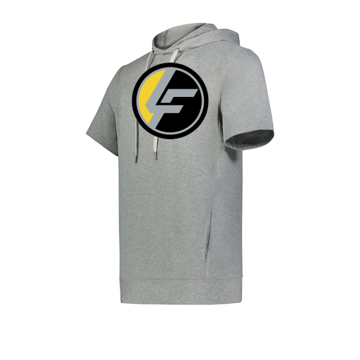 [222605-SIL-YS-LOGO1] YOUTH VENTURA SOFT KNIT SHORT SLEEVE HOODIE (Youth S, Silver, Logo 1)