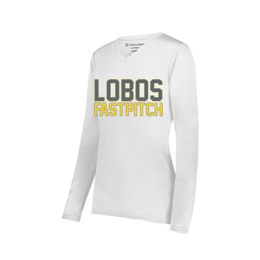 [222824.005.S-LOGO3] Ladies LS Smooth Sport Shirt (Female Adult S, White, Logo 3)