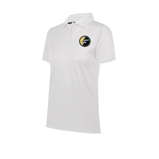 [222768.005.XS-LOGO1] Ladies Prism Polo (Female Adult XS, White, Logo 1)