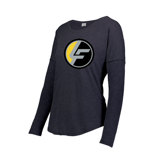 [FTLCUBNV-FAXS-LOGO1] Decker Women's Tri-Blend T-Shirt - Long Sleeve (Female Adult XS, Navy, Logo 1)