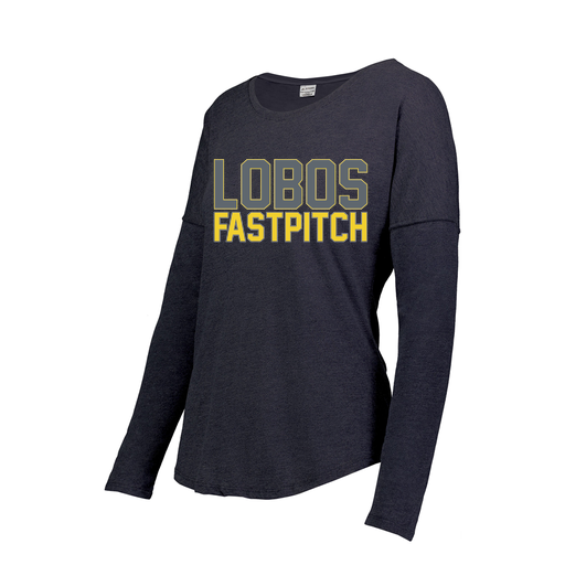 [FTLCUBNV-FAXS-LOGO3] Decker Women's Tri-Blend T-Shirt - Long Sleeve (Female Adult XS, Navy, Logo 3)